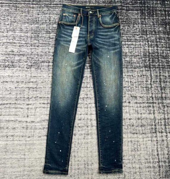 Jeans pour hommes Designer de luxe Homme PU Skinny PP Ripped Biker Slim Pantalon droit Stack Fashion Mens Trend Brand Vintage Pant Us J7I7
