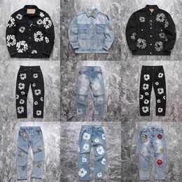 Jeans pour hommes Designer luxe Mens High Street Designer Denim larmes empilées jeansbiker Fit pour hommes homme Slim Painted Patch Vestes Manteaux d'extérieur 2U52