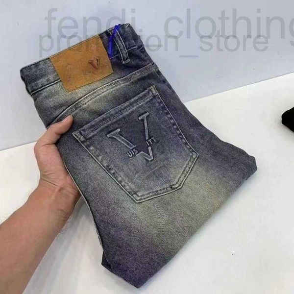 Jeans pour hommes Designer luxe jeans violet marque mode hommes en détresse déchiré motards femmes denim cargo hommes pantalons noirs très bon GJ7X