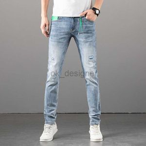 Designer de jeans masculin concepteur de jeans masculin concepteur haut de gamme printemps / été nouveau jeans pour hommes slim fit slim fit small pieds brisés marque à la mode pantalon à jambe droite élastique élastique