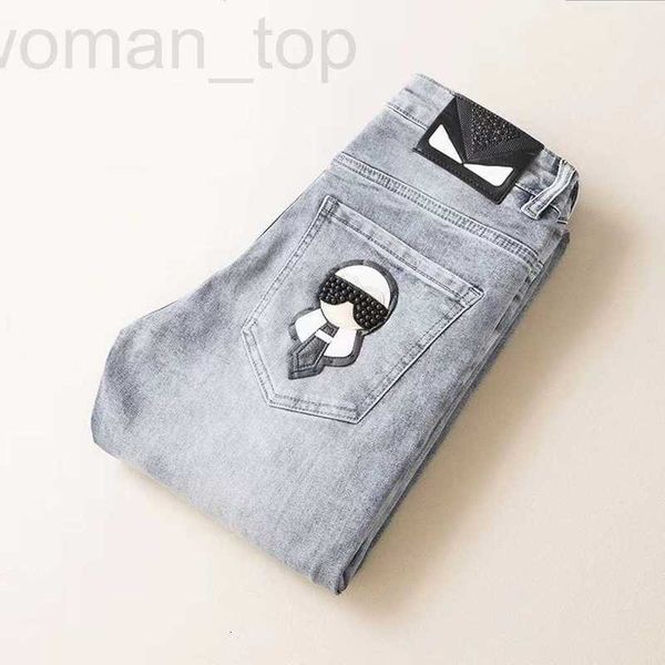 Pantalones vaqueros para hombre Pantalones vaqueros de diseñador para hombre moda para mujer pequeño monstruo pies pequeños delgados pantalones casuales rectos de gama alta NYP6