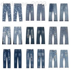 Jeans pour hommes Designer Mens de haute qualité Splash Ink Micro Flared Cool Luxe Denim Sweat Depts Pantalon en détresse déchiré noir bleu violet jeans UGOS