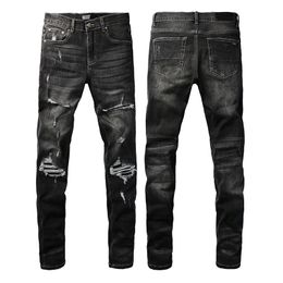 Pantalon de jeans pour hommes en jeans pour hommes pour hommes Patchwork pentagram pour les hommes de la marque Pant de moto