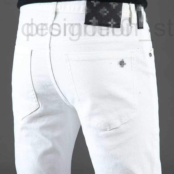 Jeans de jeans para hombres Jeans pequeños pies pequeños ajustados algodón nuevo jean jean hombres marca pantalones blancos y negros vnsw 3sqo
