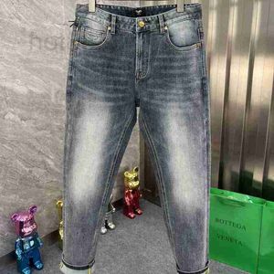 Heren jeans ontwerper micro elastische jeansbrief klein monster geborduurde heren slanke broek mode boqa