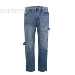 Diseñador de jeans masculinos New Strt Blue Jeans Party Versión coreana y atmósftiles de marcas famosas Beadenim JH7B