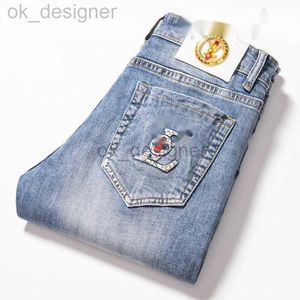 Designer en jeans masculin nouveau jeans de couleur d'été de couleur de couleur masculine pour petite étiquette élastique élastique pantalon imprimé pantalon