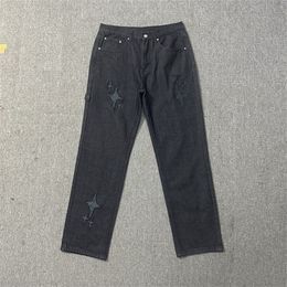 Heren jeans designer broek Amerikaans getij geborduurde jeans hiphop hiphop losse casual rechte mannen vrouwen modellen broek