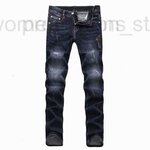 Jeans pour hommes Designer Plus Size Jeans Hommes Medusa Brodé Trou Pantalon Pantalon Hommes Mode Bleu Foncé Casual Denim Pantalon 3OIP 75C0