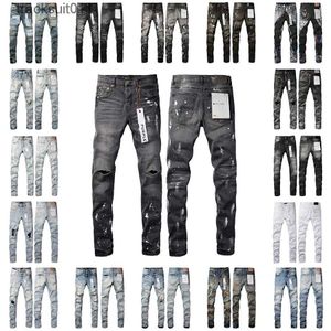 Jeans pour hommes Designer PURPLE BRAND jeans pour hommes femmes pantalons violet été trou haute qualité broderie jean Denim pantalon hommes violet 240229