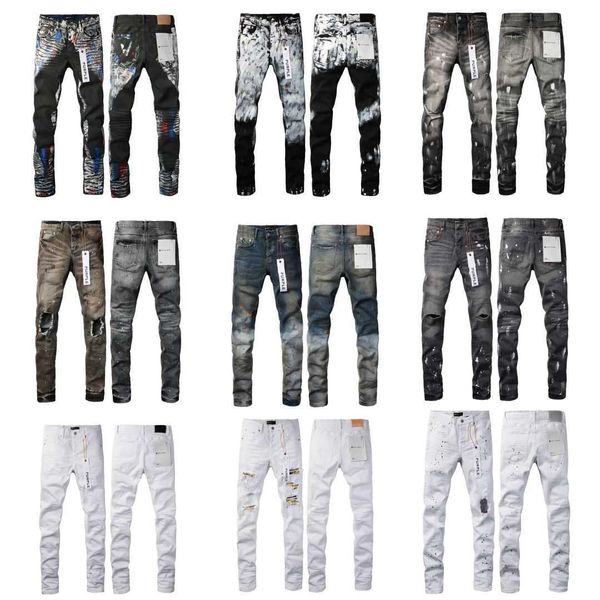 Designer de jeans masculin Brand pourpre jeans jeans hommes pour femmes lavabos High Street Denim Broidered Zipper Button Slim LEE LEE LEET Classic Fashion Street Wear Jeans Hipsterc42i
