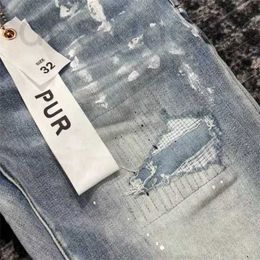 Jeans pour hommes Designer Purple Designer Retro Brand Denimjeans Pantalons pour hommes Ripped Straight Regular Denim Tears Loose Washed836 4WWU