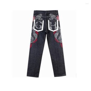 Designer de jeans pour hommes S 2022 Mens Original Design Full Length Baggy Man's Denim Hip Hop Skateboard Broderie High Street Pants ZND1