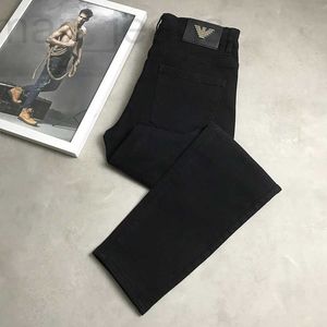 Mannen Jeans Designer Slanke Voeten Fit Lente/Zomer Comfortabele Stretch Voor 2023 Puur Zwart Station Modemerk Broek 6A13
