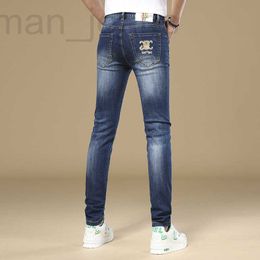 Мужские джинсы дизайнер Весна Новый значок Европейский модный бренд Slim-fit брюки эластичные брюки WGBG