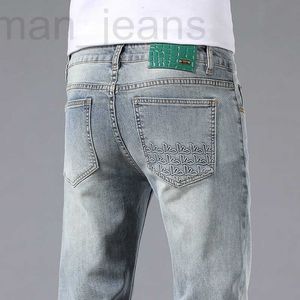 Jeans pour hommes designer printemps/été édition coréenne petit pied élastique Slim Fit haut de gamme marque européenne couleur AJ Wear OL82