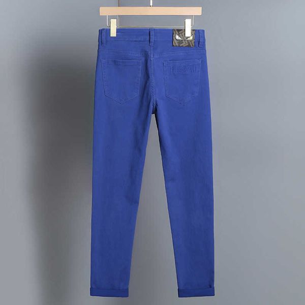 Jeans da uomo firmati Primavera/Estate Novità per Light Luxury Edizione coreana Piedini elastici sottili Proiettile di cotone aderente Personalizzato Blue Monster RVLO