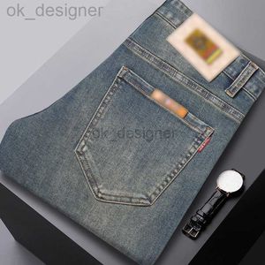 Heren jeans ontwerper lente/zomer dunne high -end jeans voor heren elastische slanke fit kleine voeten eenvoudige en veelzijdige casual modemerk broek