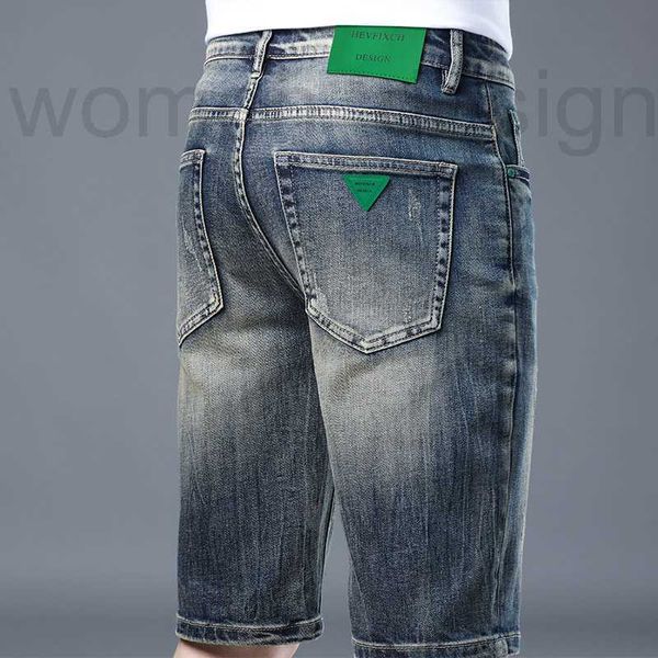 Jeans pour hommes Designer Jeans décontractés d'été, shorts extensibles en coton pour hommes avec petits pieds, version coréenne du pantalon de grande vache de style européen haut de gamme, capris E1HO