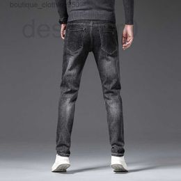 Jeans voor heren Designer zomerjeans voor heren Lente/Zomer Nieuwe Jeans Herenkleding Europese elastische slim-fit kleine seizoensdenimbroek met rechte mouwen 8SV2