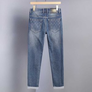 Herenjeans designer zomer nieuwe heren borduurwerk grote CSlim fit rechte mouw elastische lange broek bedrukt trendy stijl P87C