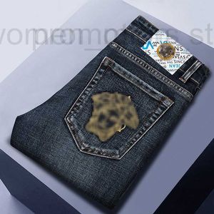 Herenjeans designer zomer nieuwe gepersonaliseerde mode lichte luxe jean heren elastische slim fit Europese legging A6RU C1WT