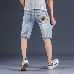 Heren Jeans ontwerper Zomer dunne Medusa geborduurde cropped jeans herenmode gepersonaliseerde SLANKE RECHTE broek high-end shorts THLE