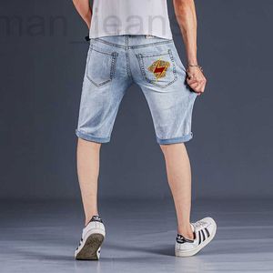 Diseñador de jeans para hombres Verano delgado Medusa bordado recortado jeans moda masculina personalizado SLIM STRAIGHT pantalones cortos de gama alta THLE