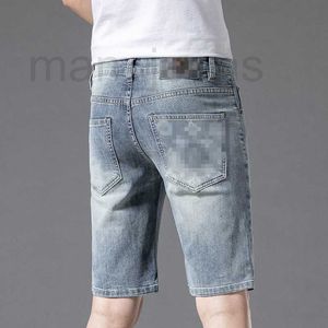 Jeans pour hommes Designer été mince quart denim hommes pantalons haut de gamme coupe ajustée stretch gris marque hommes pantalons de jeunesse 89B3