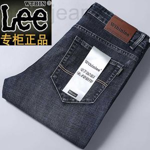 Designer de jeans pour hommes Summer Thin Wthin Lee Straight Loose Elastic Casual Pants Slim Fit Q0NL