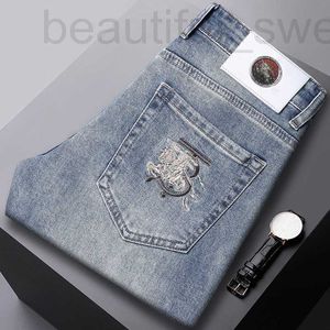 Designer de jeans masculin TB TB brodé printemps haut de gamme / été nouveau décontracté slim slim small hétéro pantalon élastique européen rpua de style mince