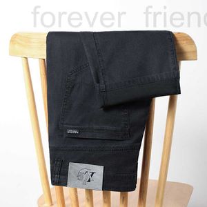 Designer de jeans masculin Tian Si Summer Ice Silk mince Pantalon à tube droit Business Loose Casual Long Black 8p8x