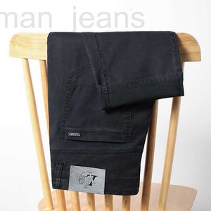 Diseñador de jeans para hombres Tian Si Summer Ice Silk Thin Straight Tube Pants Business Loose Casual Long Black 0VSX