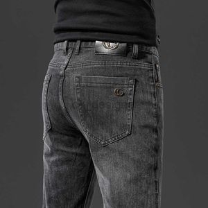 Designer de jeans masculins de la marque tendance denim décontracté micro-élastique jeune coton gris pantalon long pantalon gris foncé gris