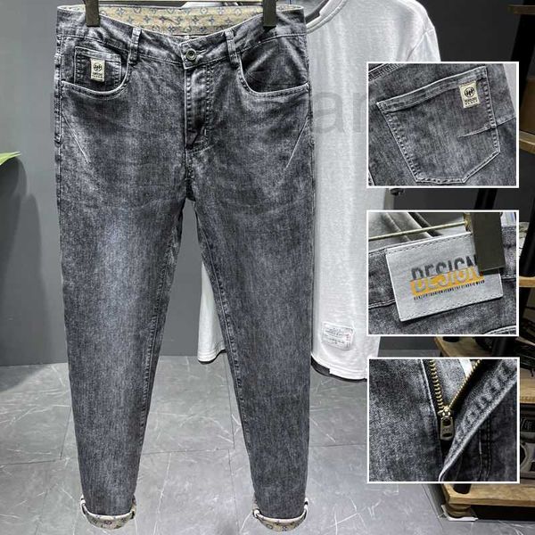 Jeans pour hommes Designer Jeans de marque à la mode hommes lâches et polyvalents petit tube droit élastique pantalons longs printemps et automne hommes nouveaux pantalons à petites jambes ins S863