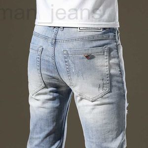 Designer de jeans pour hommes Marque à la mode printemps et été coton jeans hommes coréen slim fit élastique taille moyenne trou Leggings I73V