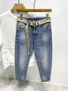 Heren jeans ontwerper trendy heren zomer nieuwe gepersonaliseerde letter jeans hiphop ins trendy high street schurken knappe broek