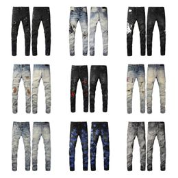 Heren jeansontwerpers Jean Hombre-broek Men borduurwerk laderwerk gescheurd voor trend merk motorfiets pant heren skinn28-40
