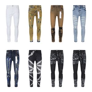 Jeans pour hommes designers Jean Hombre pantalons hommes broderie patchwork déchiré pour tendance marque moto pantalon hommes maigre