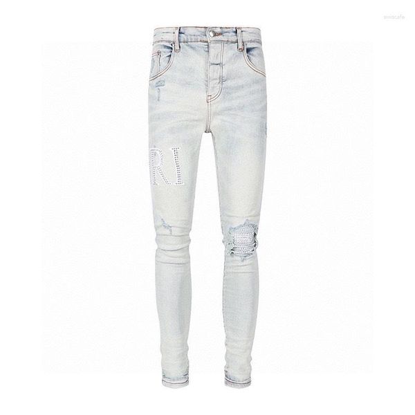 Jeans para hombres destruidos diseñador de marca para hombre Denim rasgado Slim Fit Hip Hop Moda Pantalones flacos desgastados Venta