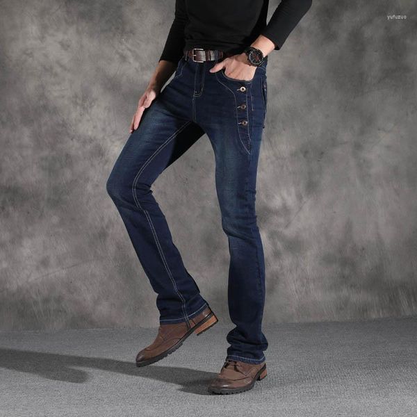 Jeans pour hommes DIMI Mens BootCut Hommes Pantalons Mode Bleu Boot Cut Flare Vintage Stretch Regular Fit Mâle Casual