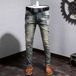 Jeans pour hommes Do Old Voice Jitter Red Version coréenne Auto-culture élastique Tiktok et autres sports de nuit