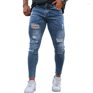 Herenjeans Dropship Custom Label Logo Hoge kwaliteit gescheurde Jens voor heren Skinny denimbroek Heren Streetwear