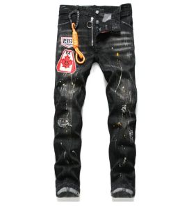 Jeans masculin Dsquare European and American Luxury Designer D2 Jeans masculin Pantalon de broderie de mode de mode de mode