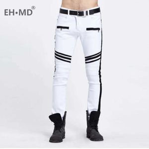 Jeans masculin EHMD Nouveau jean homme Black and White pliage surdimensionné européen et américaine Pocket 3D Decorative Denim Ft Pantal