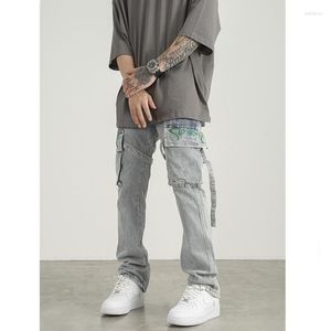 Jeans pour hommes Brodé Vintage Trendyol Hommes Pantalons décontractés Pantalons Hip Hop Y2K Jean Flare Femme Baggy Homme Streetwear Harajuku