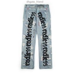 Jeans pour hommes sans fin hommes femmes jeans haute qualité hip hop denim pantalon brodé cassé faire vieux trou streetwear jeans