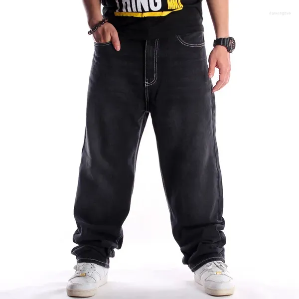 Jeans pour hommes Europe et États-Unis Street Trend Black Wash Hommes Hip Hop Dance Lâche Plus Fat Taille Jeunes Pantalons