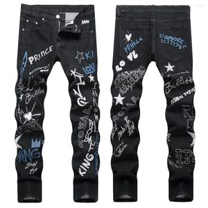 Herenjeans Europa Stijl Modemerk Gat Mannen Broek Skinny Slim Biker Denim Zwart Stretch Ontwerp Voor Man Big Size 40 7116