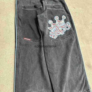 Jeans pour hommes Pantalons Demin à lettres européennes et américaines High Street Vibe conçus Y2K par des jeans de niche masculins pour hommes toutes saisons Pantalons à jambes larges mendiantsephemeralew